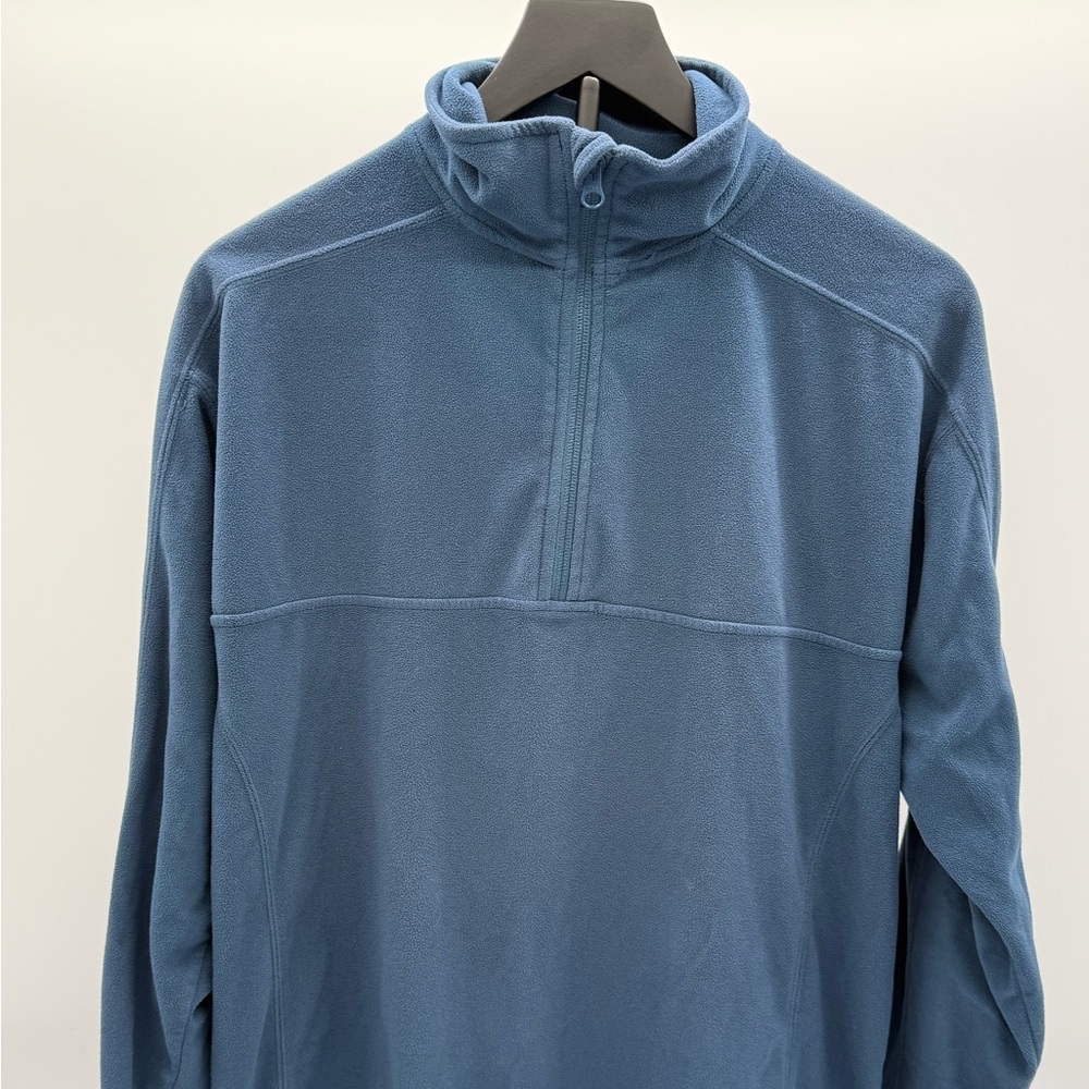 Woolrich Mens Large Quarter Zip Fleece Pullover Blue Outdoor
